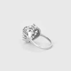 Bague Fleur or blanc diamants