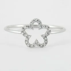Bague Fleur Or blanc Diamants