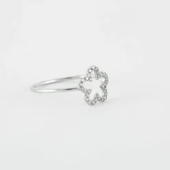Bague Fleur Or blanc Diamants