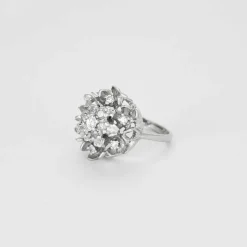 Bague Fleur or blanc diamants