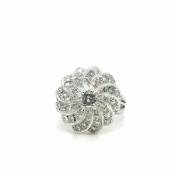 Bague Fleur Or blanc et Diamants