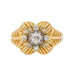 Bague Fleur Or jaune Diamant