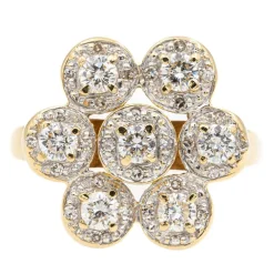 Bague Fleur Or jaune Diamant
