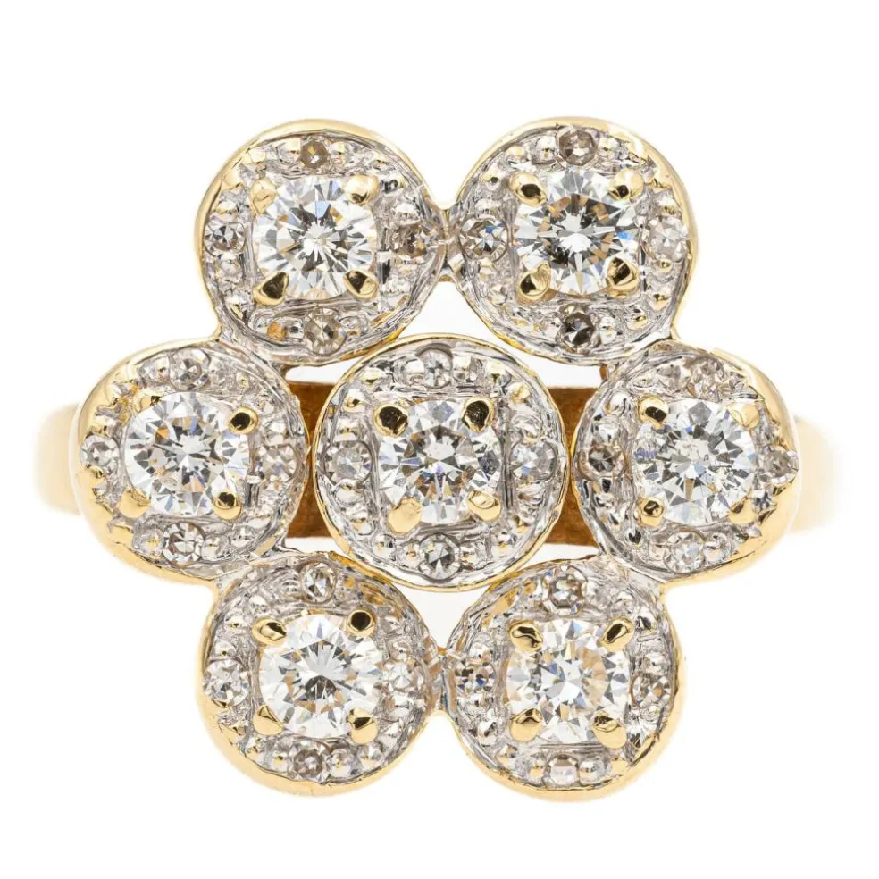 Bague Fleur Or jaune Diamant