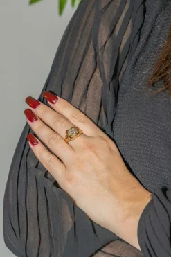 Bague Fleur Or jaune Diamant