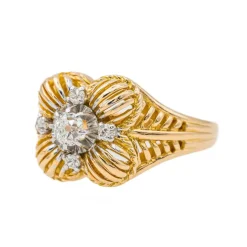 Bague Fleur Or jaune Diamant