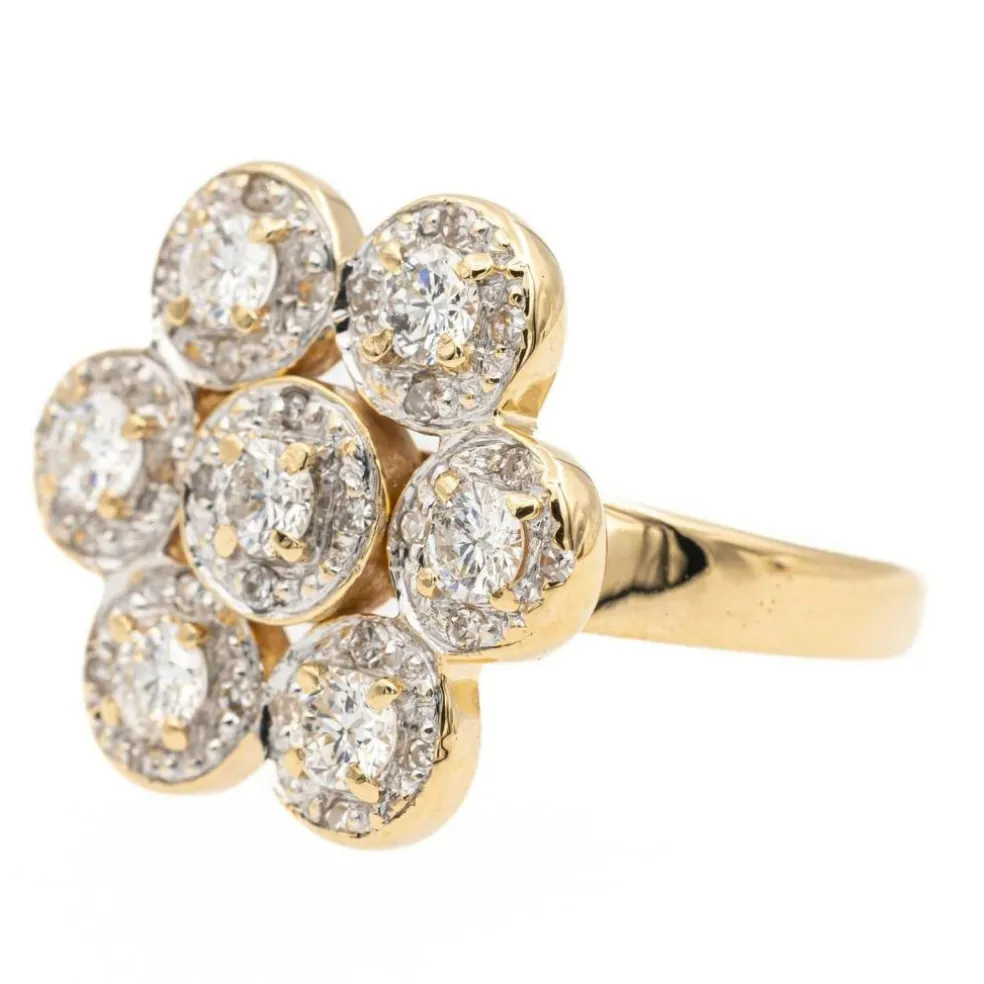 Bague Fleur Or jaune Diamant