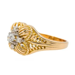 Bague Fleur Or jaune Diamant