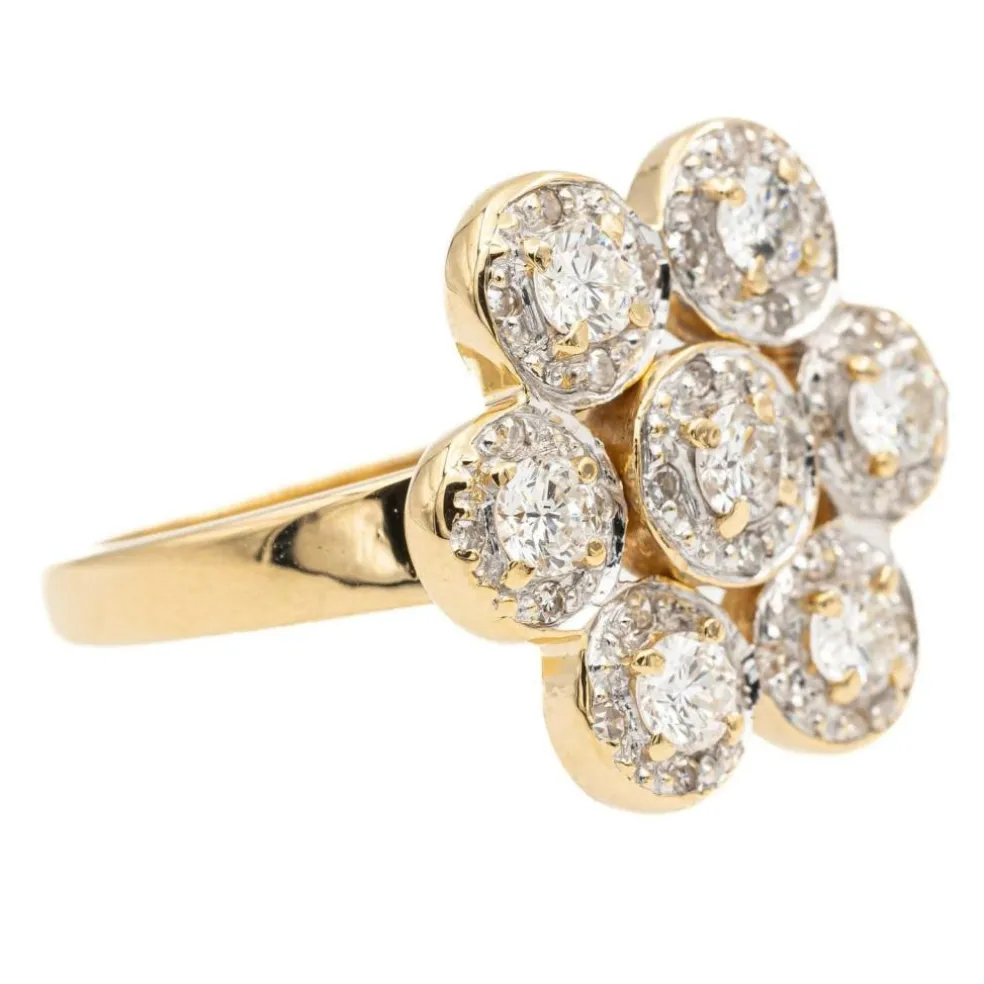 Bague Fleur Or jaune Diamant