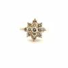 Bague fleur or jaune et diamants