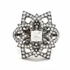 Bague Fleur Or noir Diamant