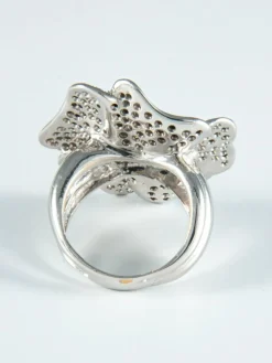 Bague Fleur pavage diamants