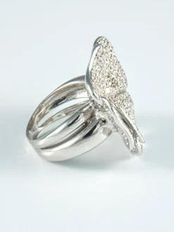 Bague Fleur pavage diamants