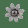 Bague Fleur Perle de Tahiti Diamants