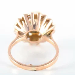 Bague Fleur Perle Diamants