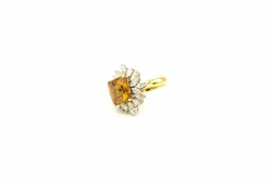 Bague fleur Pierres jaunes et blanches
