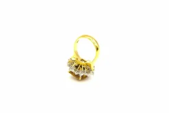 Bague fleur Pierres jaunes et blanches