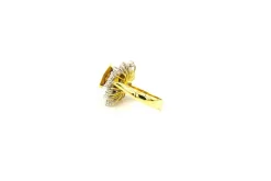 Bague fleur Pierres jaunes et blanches