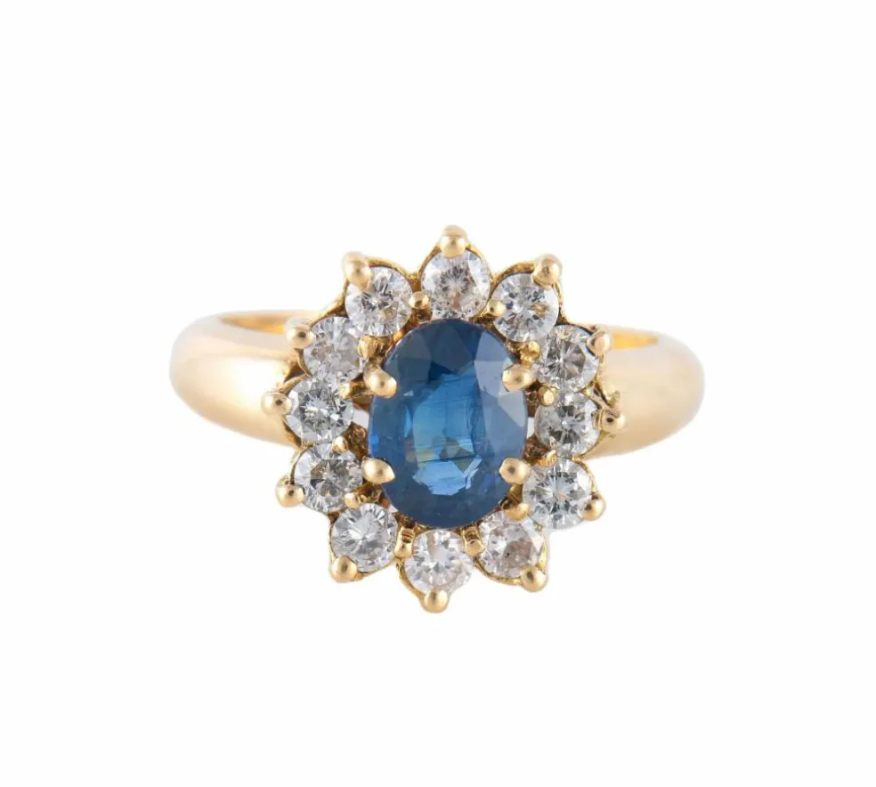 BAGUE FLEUR, SAPHIR & DIAMANTS