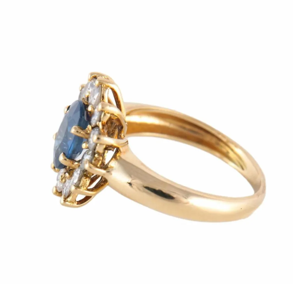 BAGUE FLEUR, SAPHIR & DIAMANTS