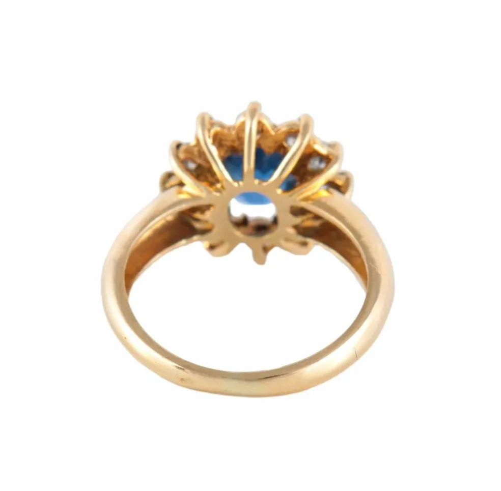 BAGUE FLEUR, SAPHIR & DIAMANTS