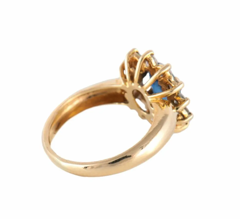 BAGUE FLEUR, SAPHIR & DIAMANTS