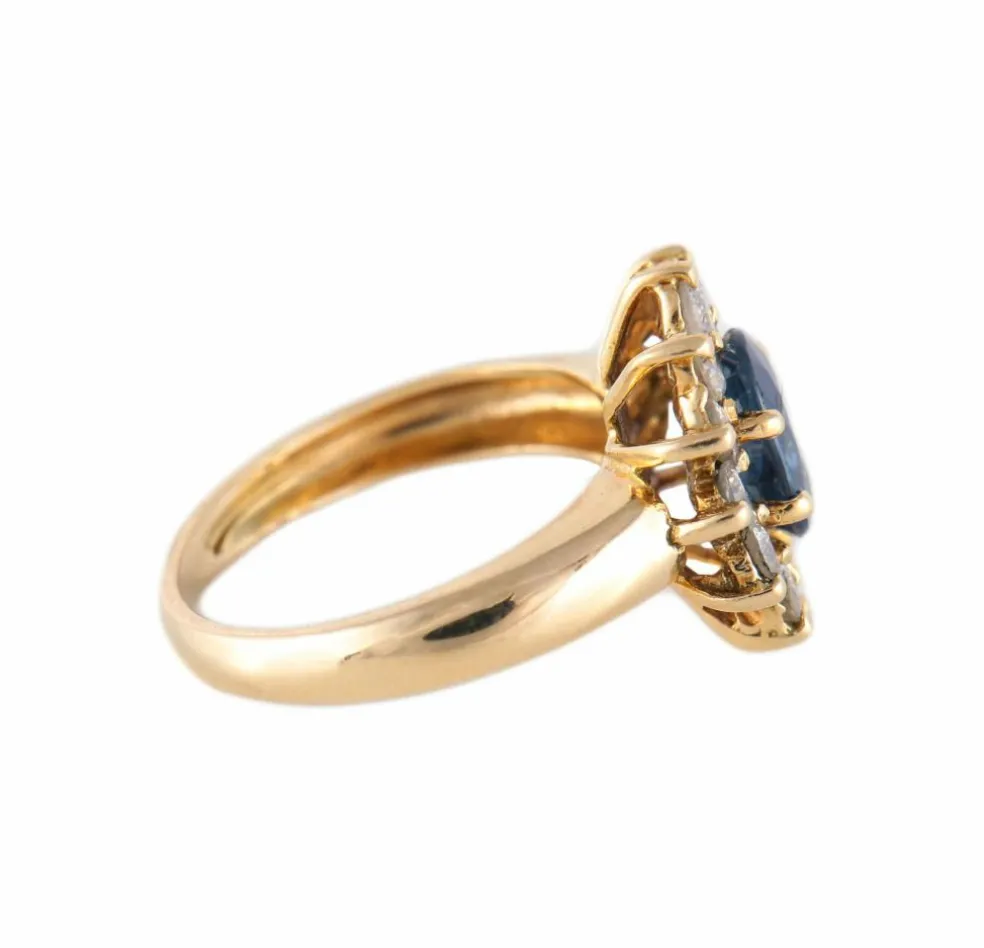 BAGUE FLEUR, SAPHIR & DIAMANTS
