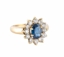 BAGUE FLEUR, SAPHIR & DIAMANTS