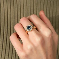 BAGUE FLEUR, SAPHIR & DIAMANTS