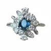 Bague fleur saphir et diamants