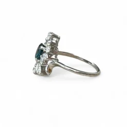 Bague fleur saphir et diamants