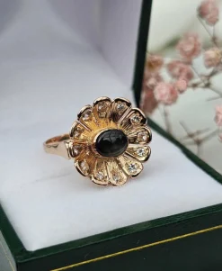 Bague Fleur Saphir étoilé