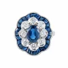 Bague Fleur Saphirs Diamants
