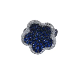Bague Fleur saphirs diamants
