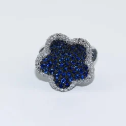 Bague Fleur saphirs diamants