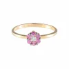 Bague Fleur Saphirs roses