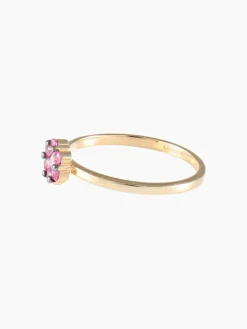 Bague Fleur Saphirs roses