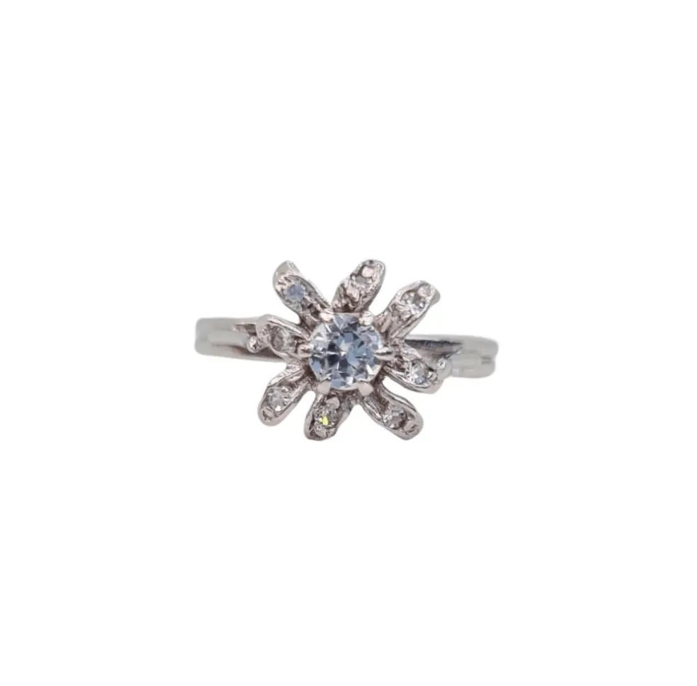 Bague fleur vintage or jaune