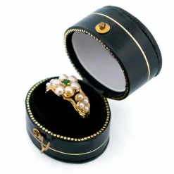 Bague Fleurs émeraude, perles
