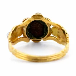 Bague Fleurs émeraude, perles