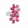 Bague Fleurs Rubis Diamants