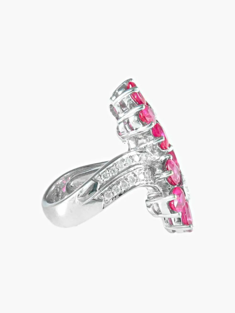 Bague Fleurs Rubis Diamants