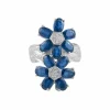 Bague Fleurs Saphirs Diamants