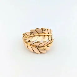 Bague florale en or rose