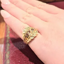 Bague florale en or rose