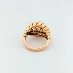 Bague florale en or rose