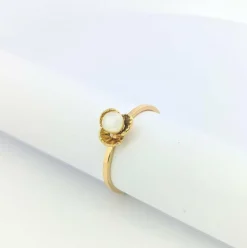 Bague Florale or jaune et perle