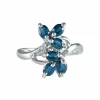 Bague Florale Saphirs