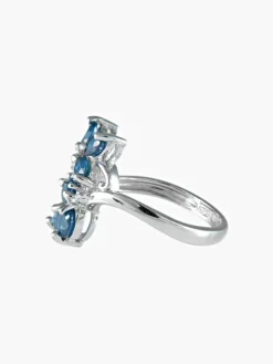Bague Florale Saphirs