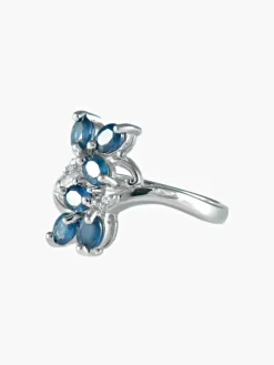 Bague Florale Saphirs